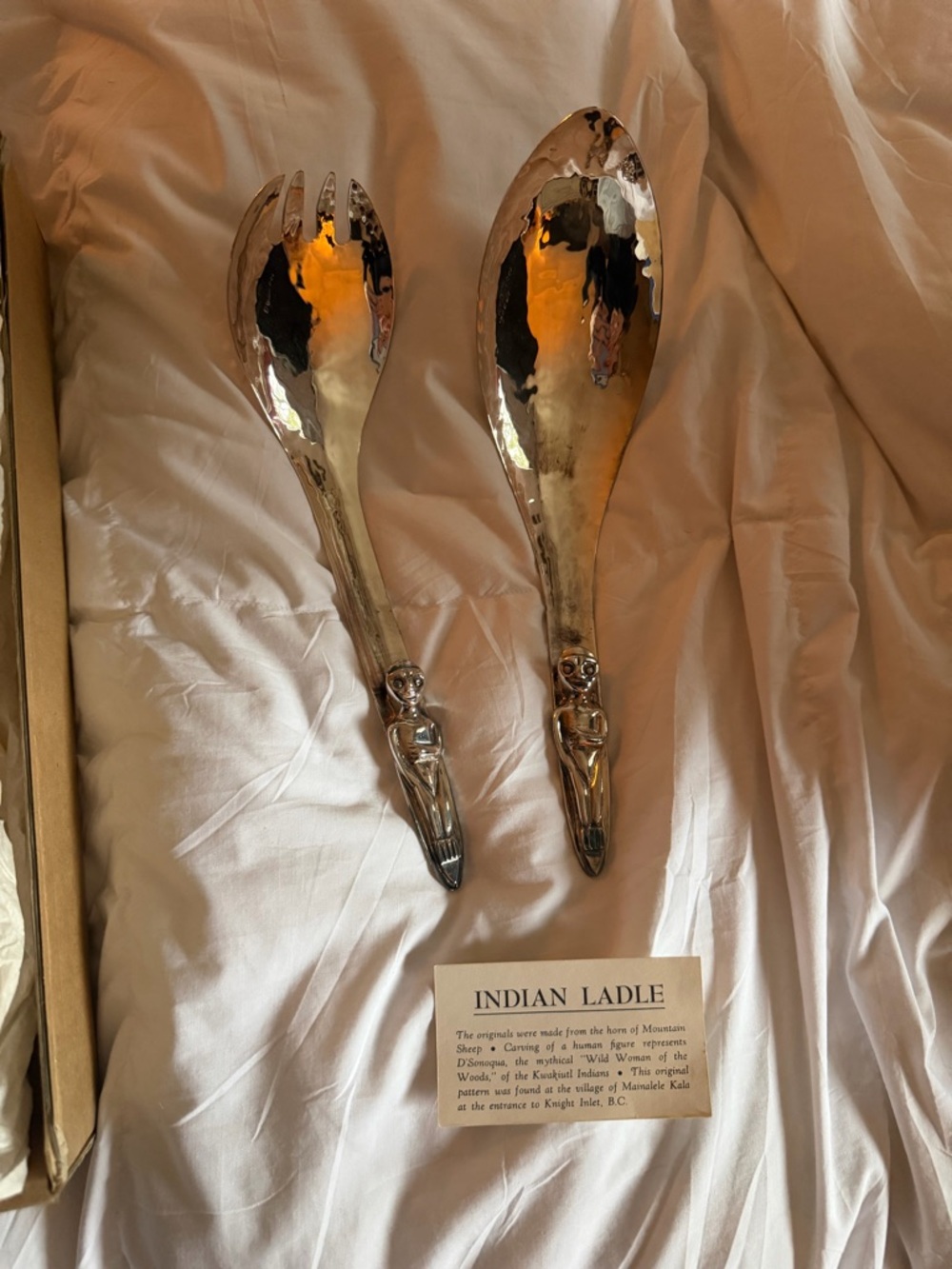 Rare Indian Ladle and Fork Serving Set from Acme Vancouver new in box